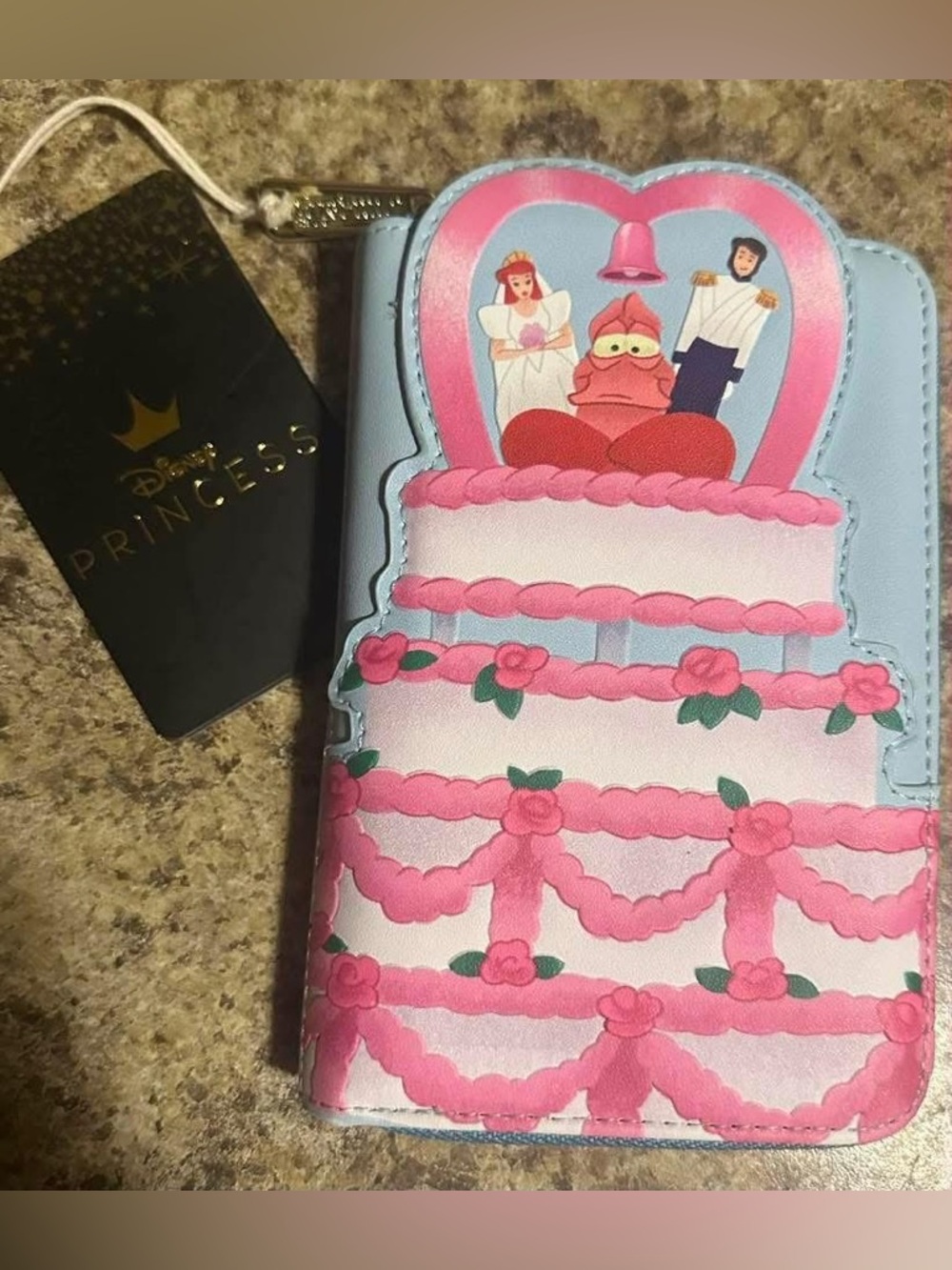 Loungefly Blue Pink Disney Princess Wedding Cake Wallet